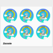 Gepersonaliseerde Rainbow Unicorn sticker (Vel)