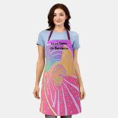 Gepersonaliseerde Rainbow Vortex Swirl Geschenk vo Schort (Gedragen)