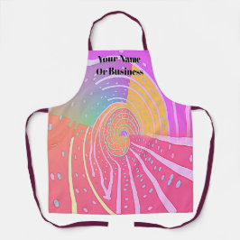 Gepersonaliseerde Rainbow Vortex Swirl Geschenk vo Schort