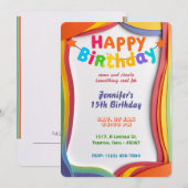 Gepersonaliseerde Rainbow Waves Verjaardag Kaart (Voorkant / Achterkant)