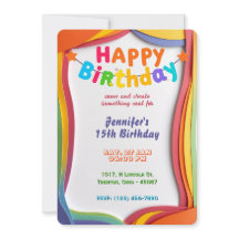 Gepersonaliseerde Rainbow Waves Verjaardag Kaart