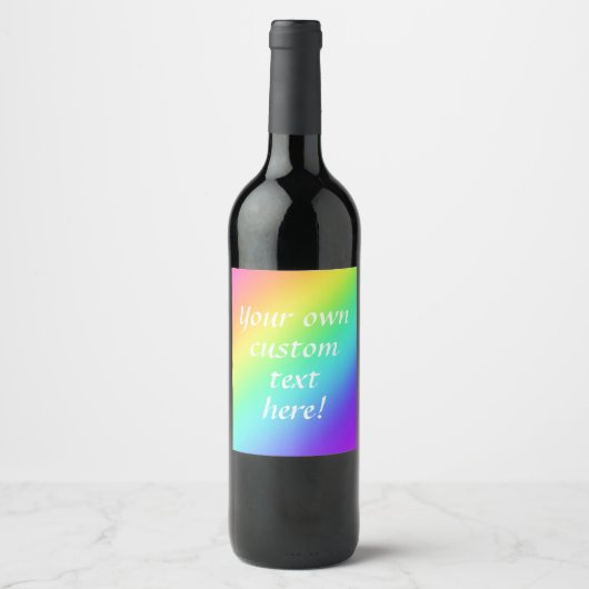 Gepersonaliseerde Rainbow Wine & Mousserende Wijn  Wijn Etiket (Voorkant)