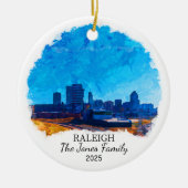 Gepersonaliseerde Raleigh Ornament, North Carolina Keramisch Ornament (Voorkant)