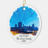 Gepersonaliseerde Raleigh Ornament, North Carolina Keramisch Ornament (Links)