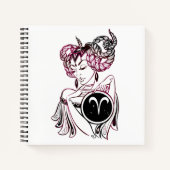 Gepersonaliseerde Ram Art Deco Lady Notitieboek (Voorkant)