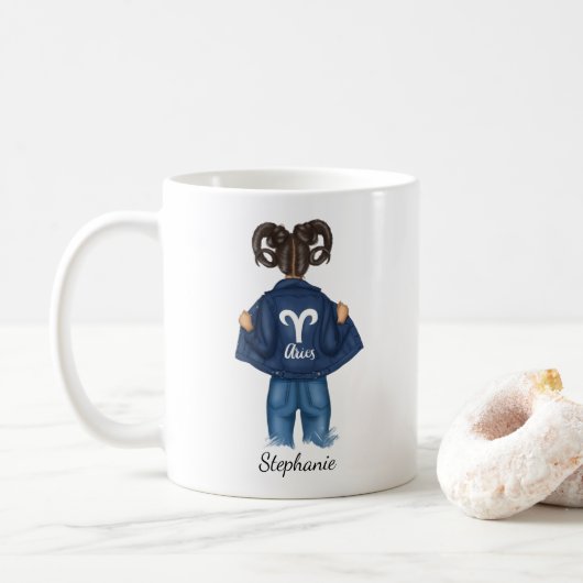 Gepersonaliseerde Ram Meisje Jean Koffiemok (Met donut)