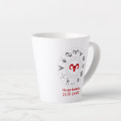 Gepersonaliseerde Ram Zodiac verjaardagscadeau Latte Mok (Rechterhoek)