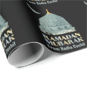 Gepersonaliseerde Ramadan Mubarak waterverf moskee Cadeaupapier (Rol Hoek)