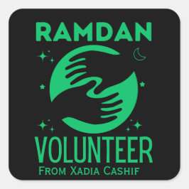 Gepersonaliseerde Ramadan Vrijwilliger Vierkante Sticker