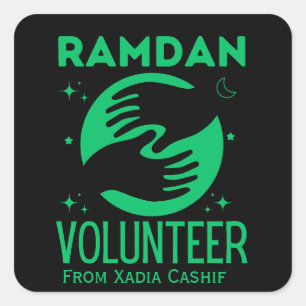 Gepersonaliseerde Ramadan Vrijwilliger Vierkante Sticker