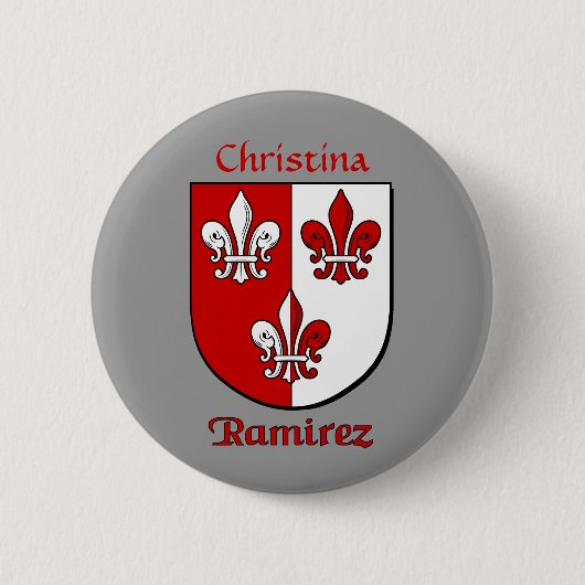 Gepersonaliseerde Ramirez historische schild Ronde Button 5,7 Cm (Voorkant)