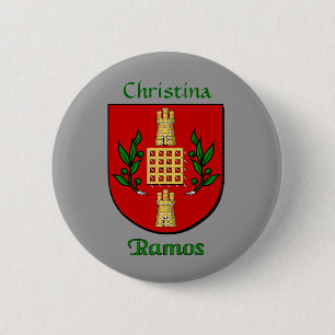 Gepersonaliseerde Ramos Historisch Schild Ronde Button 5,7 Cm