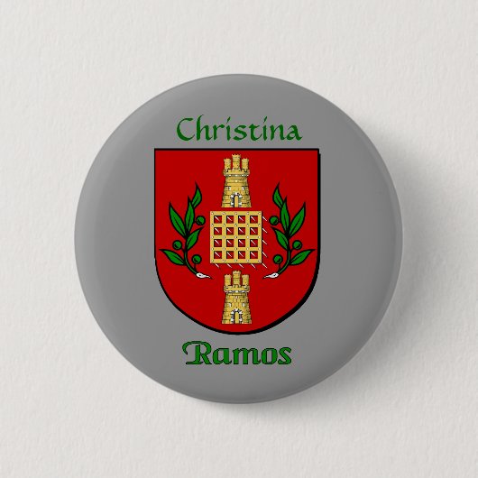 Gepersonaliseerde Ramos Historisch Schild Ronde Button 5,7 Cm (Voorkant)