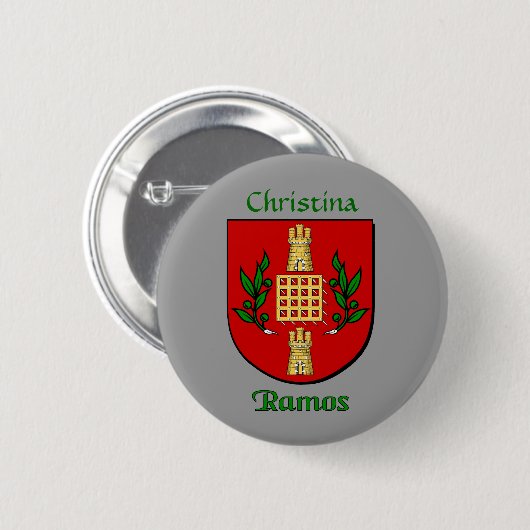 Gepersonaliseerde Ramos Historisch Schild Ronde Button 5,7 Cm (Voorkant /achterkant)