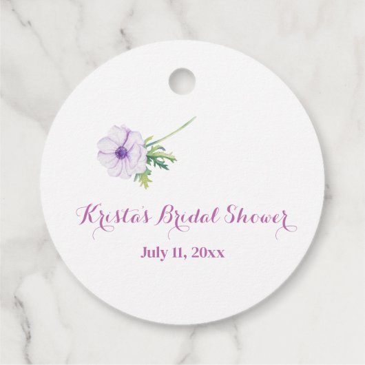 Gepersonaliseerde Ranunculus Anemones Bruidsdank u Bedankjes Labels (Achterkant)