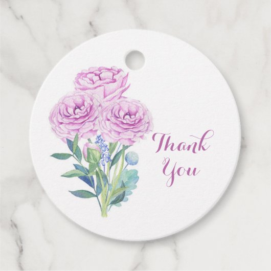 Gepersonaliseerde Ranunculus Anemones Bruidsdank u Bedankjes Labels (Voorkant)