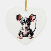 Gepersonaliseerde Rat Terrier Puppy Keramisch Ornament (Voorkant)