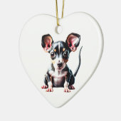 Gepersonaliseerde Rat Terrier Puppy Keramisch Ornament (Links)