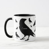Gepersonaliseerde Raven Crow All Over Print Coffee Mok (Links)