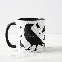 Gepersonaliseerde Raven Crow All Over Print Coffee