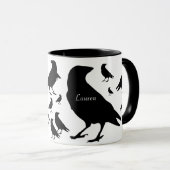 Gepersonaliseerde Raven Crow All Over Print Coffee Mok (Voorkant rechts)