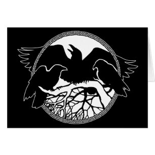 Gepersonaliseerde Raven Kaart Cool Crow Art Kaarte