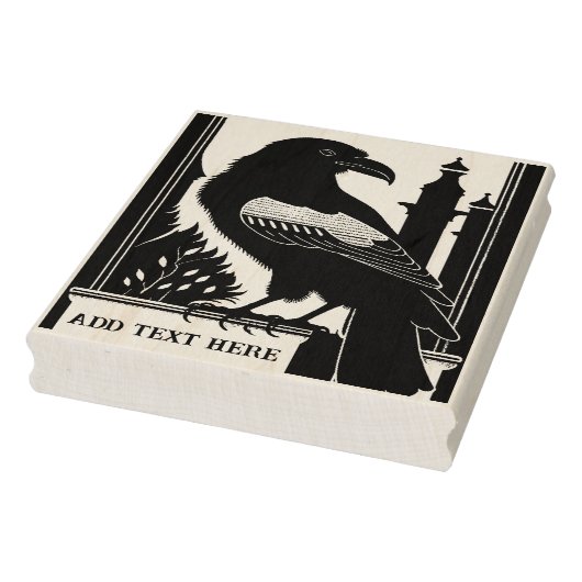 Gepersonaliseerde Raven Wood Art Stamp Rubberstempel (Stempel)