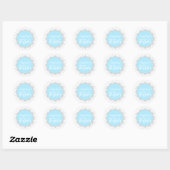 Gepersonaliseerde Ready to Pop Baby shower Blue Bo Ronde Sticker (Vel)