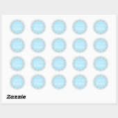Gepersonaliseerde Ready to Pop Baby shower Blue Bo Ronde Sticker (Vel)