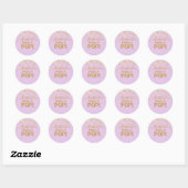 Gepersonaliseerde Ready to Pop Baby shower Lavende Ronde Sticker (Vel)