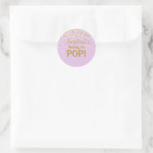 Gepersonaliseerde Ready to Pop Baby shower Lavende Ronde Sticker (Tas)