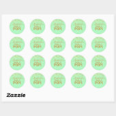 Gepersonaliseerde Ready to Pop Baby shower Mint Gr Ronde Sticker (Vel)