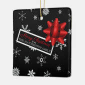 Gepersonaliseerde realistische simuleerde kerstcad keramisch ornament (Links)