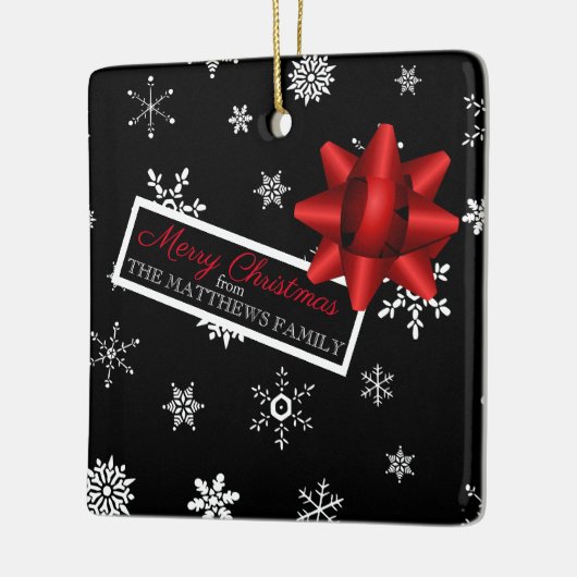 Gepersonaliseerde realistische simuleerde kerstcad keramisch ornament (Links)