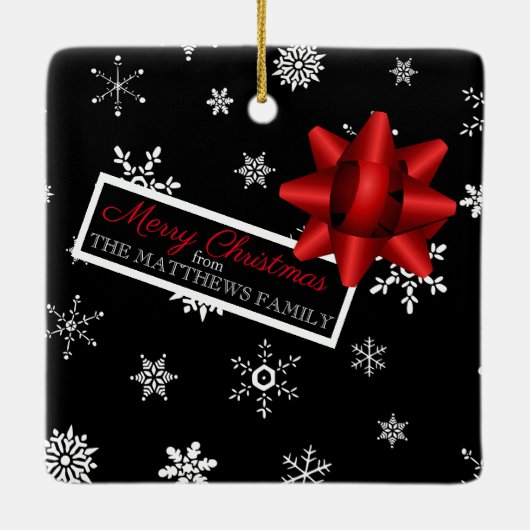 Gepersonaliseerde realistische simuleerde kerstcad keramisch ornament (Achterkant)