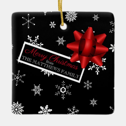 Gepersonaliseerde realistische simuleerde kerstcad keramisch ornament (Voorkant)