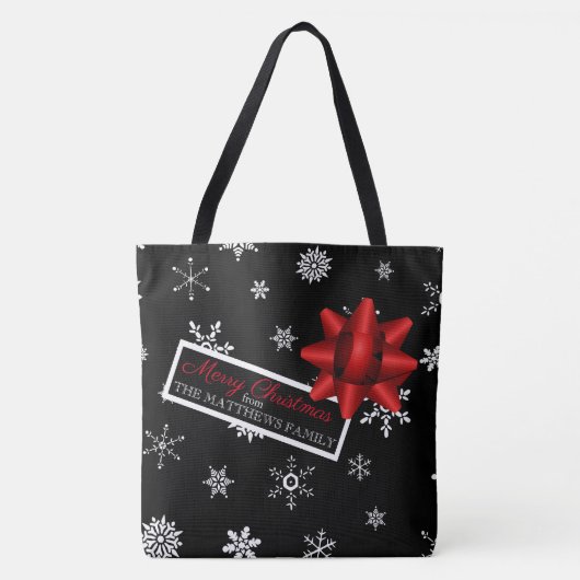 Gepersonaliseerde realistische simuleerde kerstcad tote bag (Voorkant)