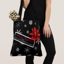 Gepersonaliseerde realistische simuleerde kerstcad tote bag