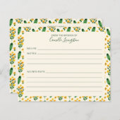 Gepersonaliseerde Recept Kaart Gele Bloem Rand (Voorkant / Achterkant)