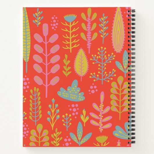 Gepersonaliseerde Recept Levendig Folk Botanisch R Notitieboek (Achterkant)