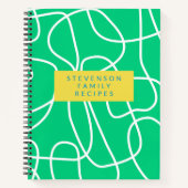 Gepersonaliseerde Recept Moderne Abstracte Lijn Ku Notitieboek (Voorkant)