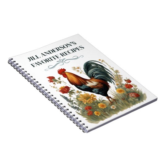 Gepersonaliseerde Recepten Botanische Haan Notitieboek (Rechterzijde)