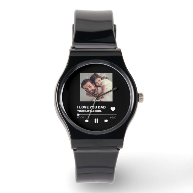 Gepersonaliseerde Record Display Gift Horloge (Voorkant)