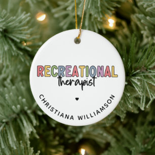 Gepersonaliseerde recreatieve therapeut keramisch ornament