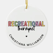 Gepersonaliseerde recreatieve therapeut keramisch ornament (Voorkant)