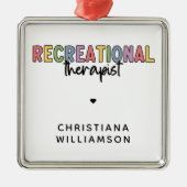 Gepersonaliseerde recreatieve therapeut metalen ornament (Voorkant)