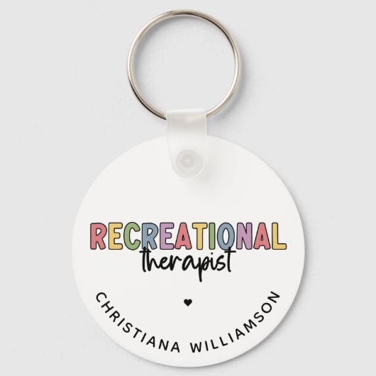 Gepersonaliseerde recreatieve therapeut sleutelhanger (Voorkant)