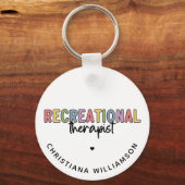 Gepersonaliseerde recreatieve therapeut sleutelhanger (Achterkant)