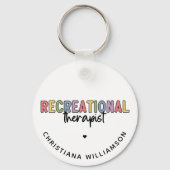 Gepersonaliseerde recreatieve therapeut sleutelhanger (Achterkant)