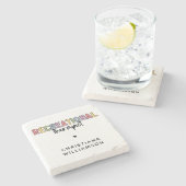 Gepersonaliseerde recreatieve therapeut stenen onderzetter (Zijkant)